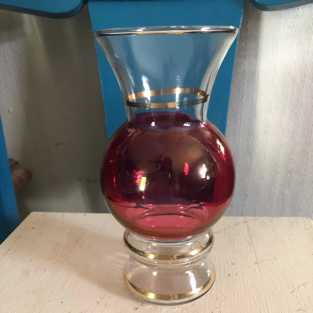 Vintage Rose Glass Vase - Picture 2 of 7